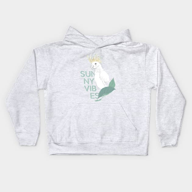 Cockatoo sunny vibes Kids Hoodie by SUNNY VIBES